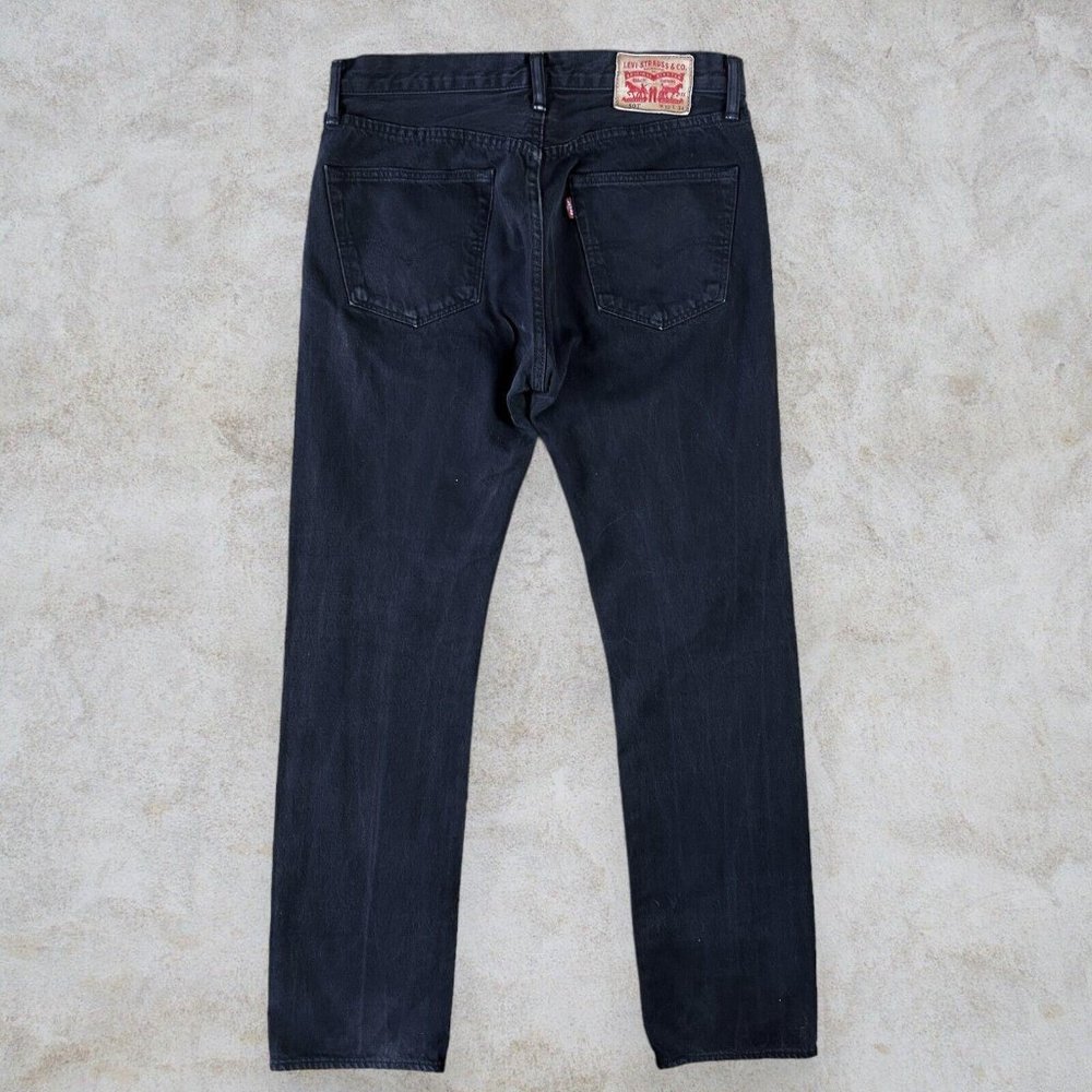 Black Levi's 501 Jeans Straight Leg Mens W32 L34 - Picture 2 of 4
